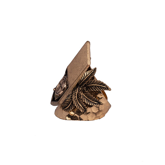 alt= "Bohemian gold Statement Cocktail Ring with signature Adrienne Reid detailing"