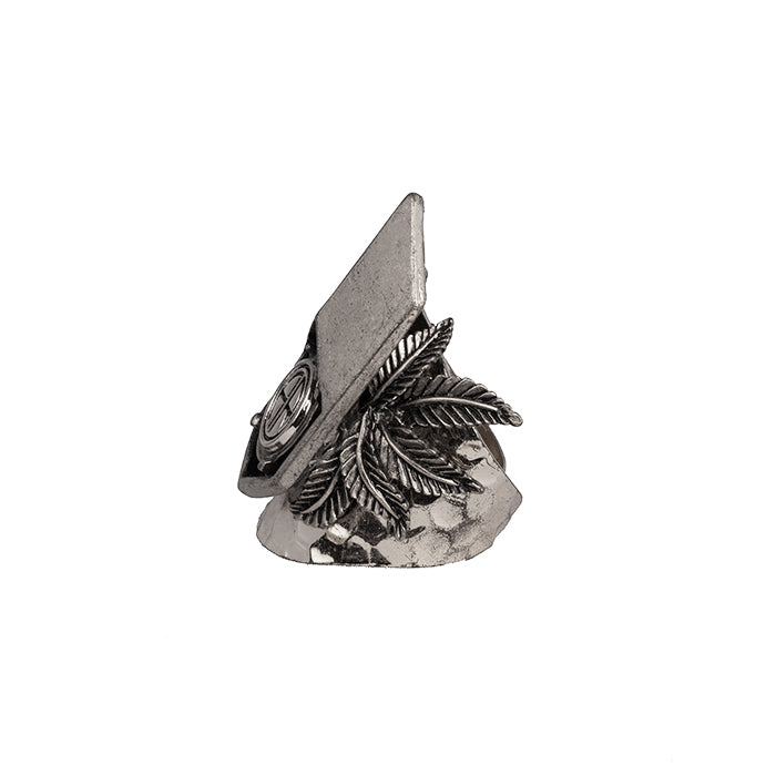 alt= "Bohemian silver Statement Cocktail Ring with signature Adrienne Reid detailing"